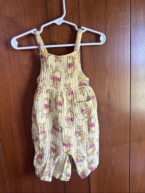 Kids Yellow Winnie-the-Pooh Print Overalls